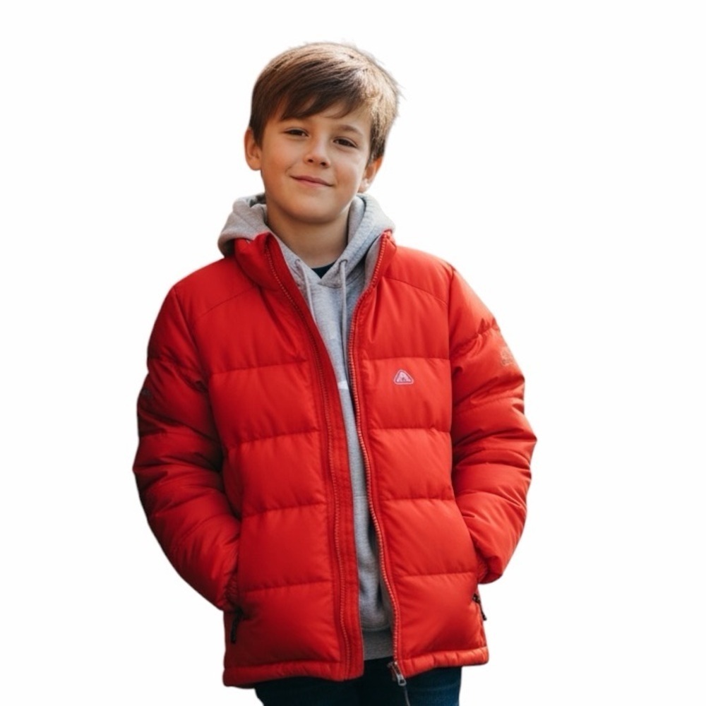 Nike down puffer jacket, youth size M (8-10), red color, in good condition